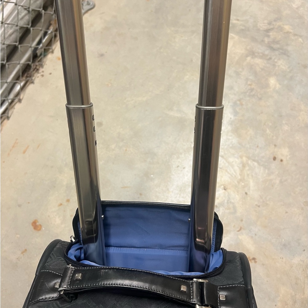 Tumi Black Patterned Overnight With Roller Wheels - image 6